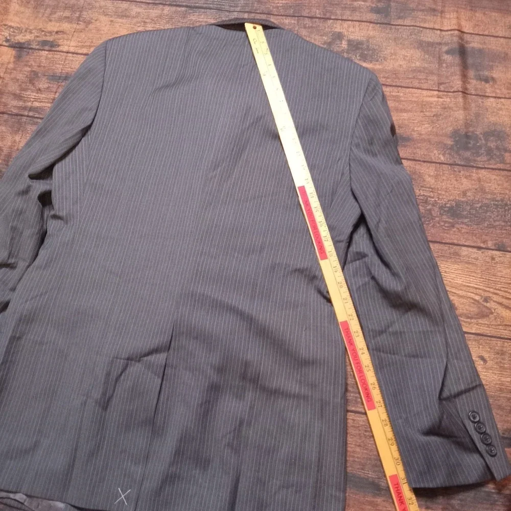 Brooks Brothers 346 Stretch 100% Wool Blazer 40L Gray Pinstripe‎